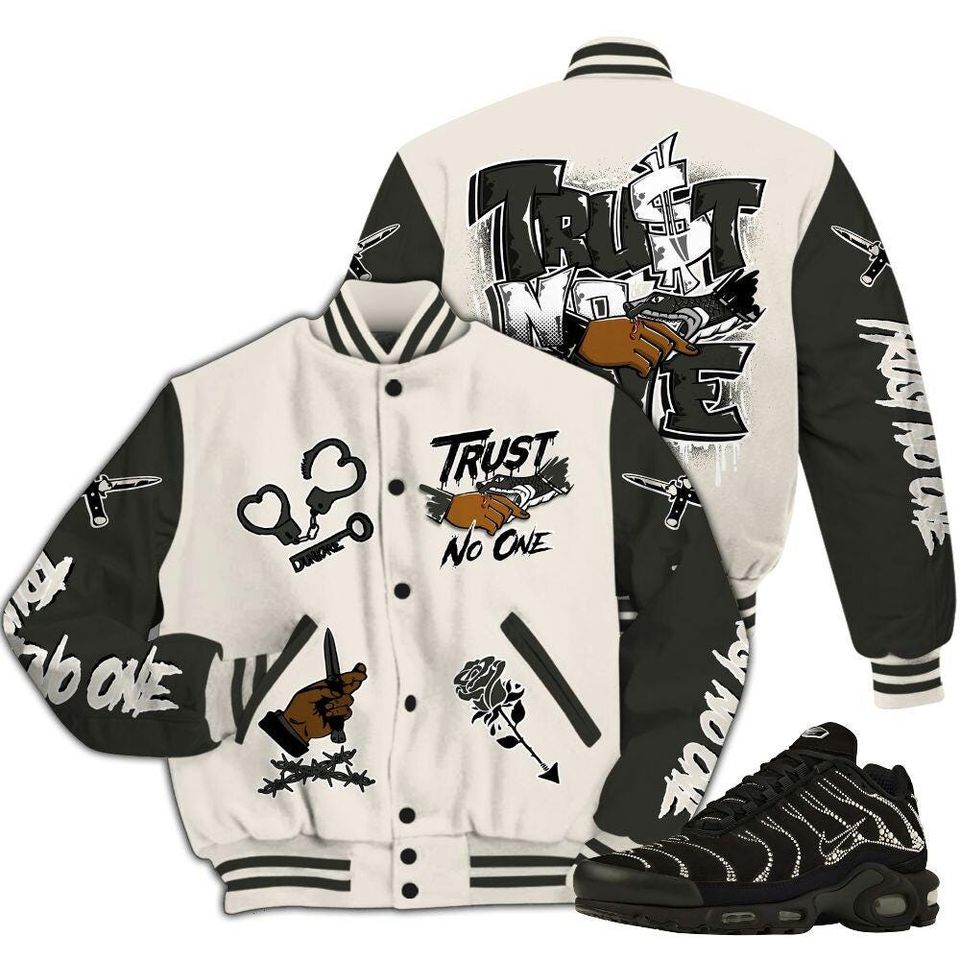 Air Max Plus Moonlight Swarovski Varsity Jacket, Trust No One Baseball Jackets