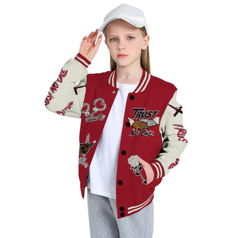2025 High OG Cinnabar 1s Varsity Jacket, Trust No One Baseball Jackets
