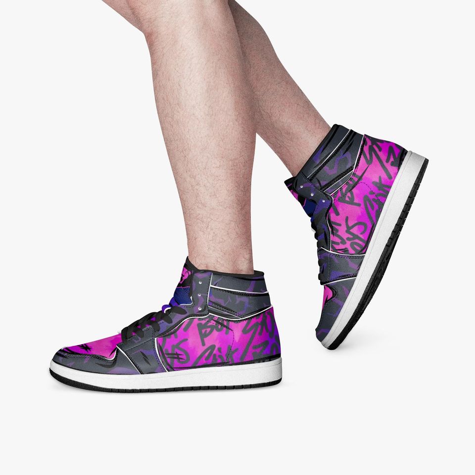DH Saja Idol AJ1 High-Top Leather Sneakers