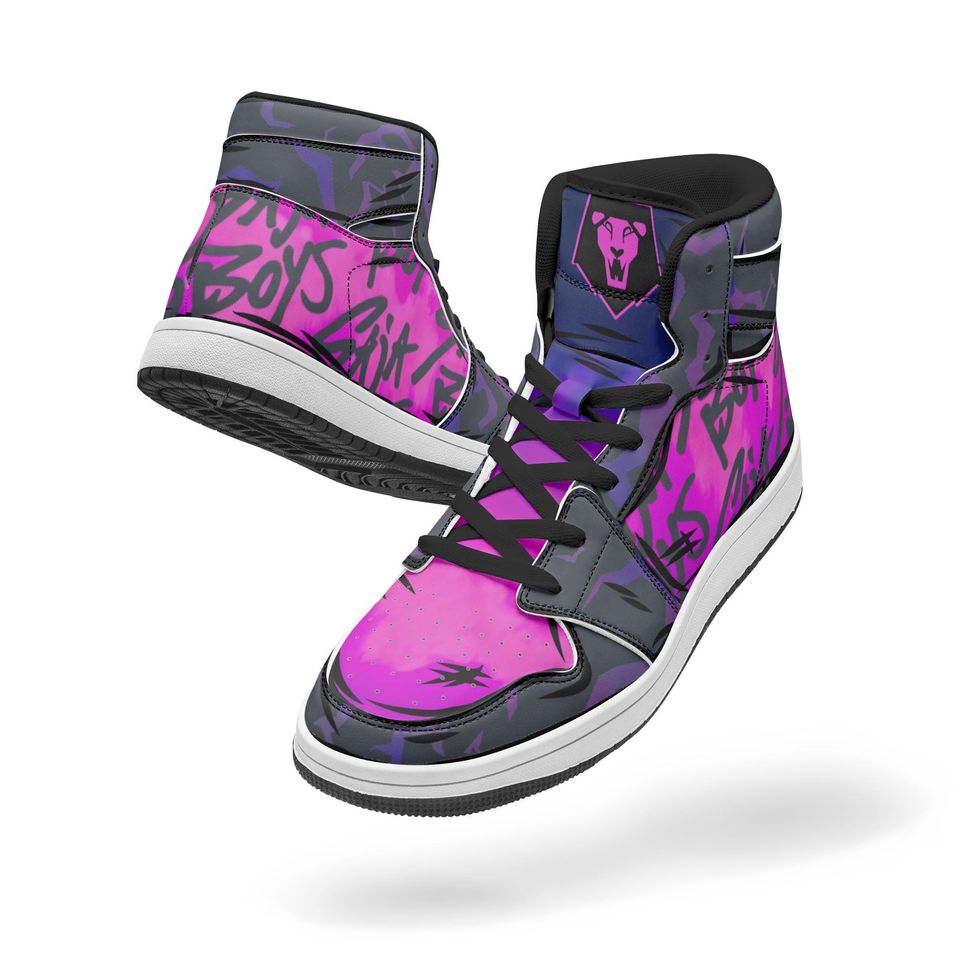 DH Saja Idol AJ1 High-Top Leather Sneakers