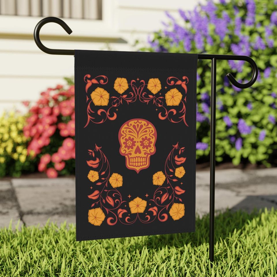 Halloween Garden Flag, Skull Garden Flag, Halloween Banner, Halloween Home Decor