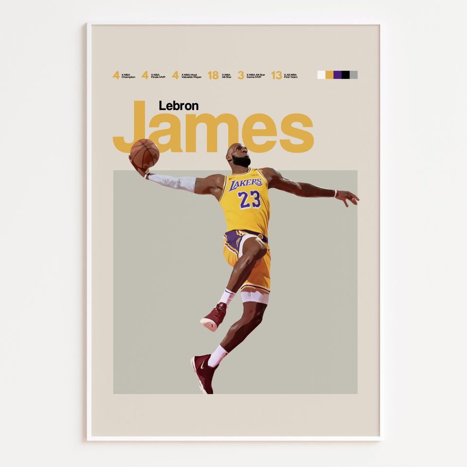 LeBron James Premium Matte Vertical Posters, Basketball  Wall Art, Sport Poster, Home Decor