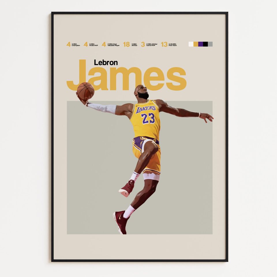 LeBron James Premium Matte Vertical Posters, Basketball  Wall Art, Sport Poster, Home Decor