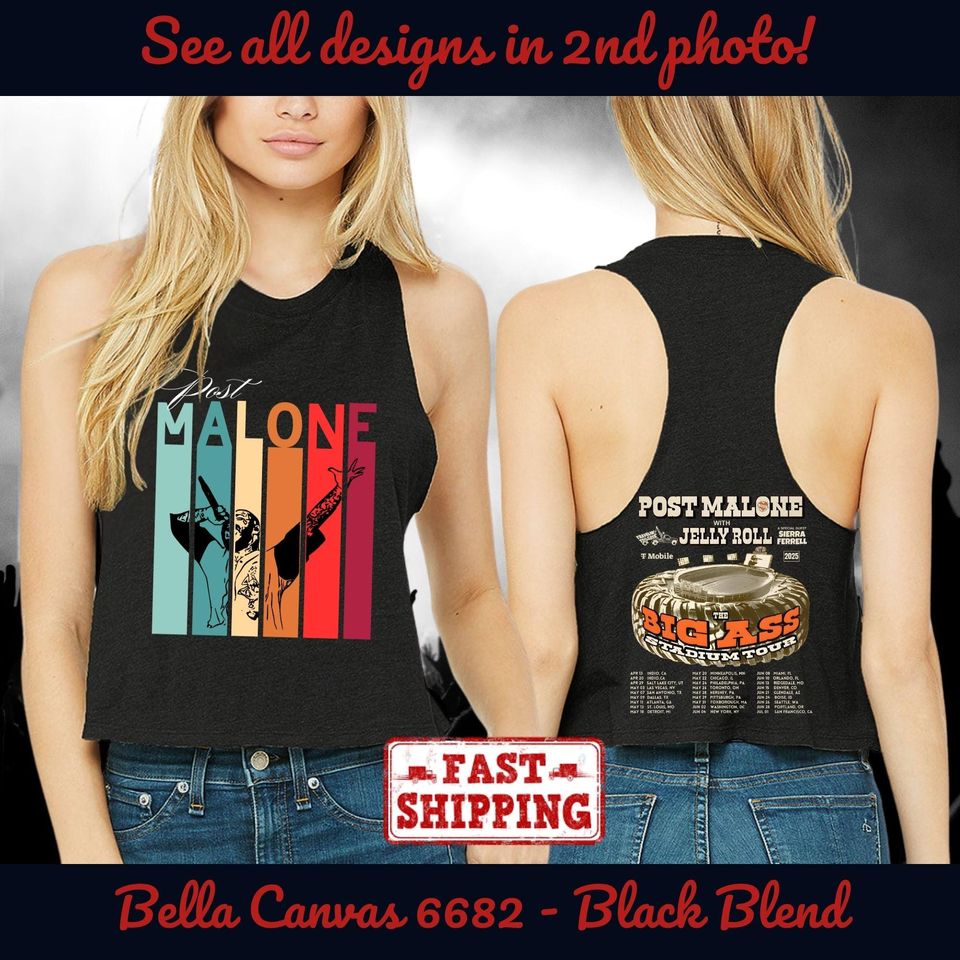 Vintage Post Malone Double Sided Crop Tank