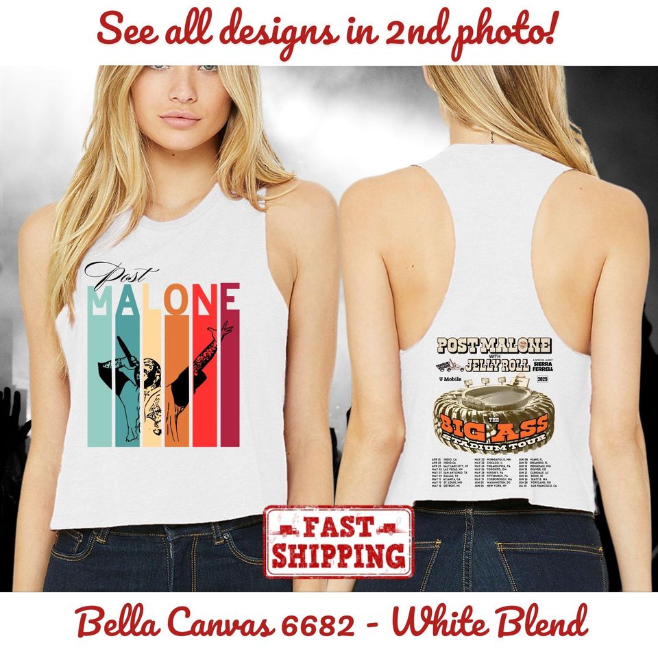 Vintage Post Malone Double Sided Crop Tank