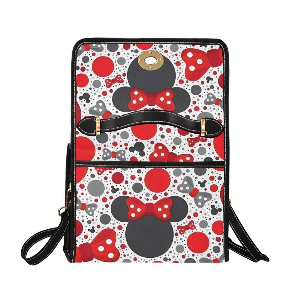 Character Minnie & Mickey Lock bag (black shoulder strap, black edging)
