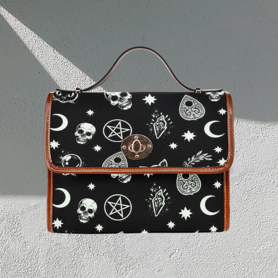 Gothic Waterproof Canvas Bag-Brown