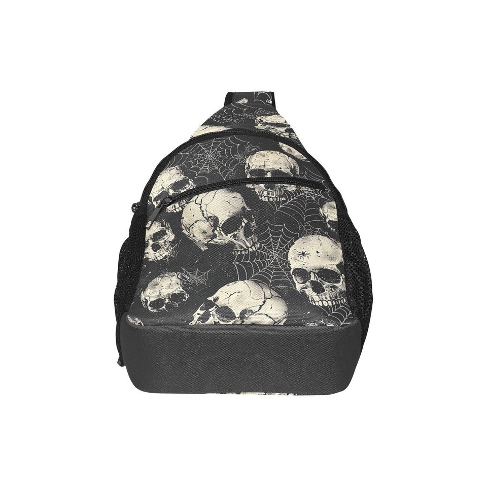Webs and Skulls Chest Bag
