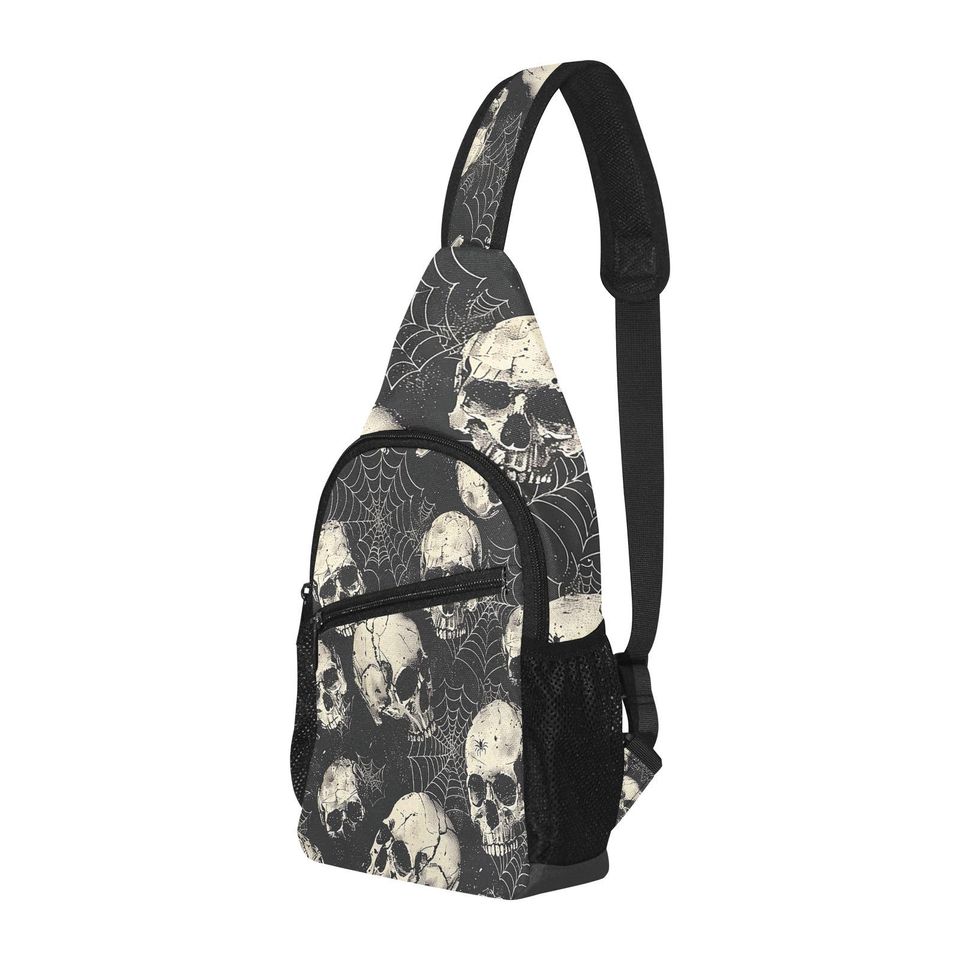 Webs and Skulls Chest Bag