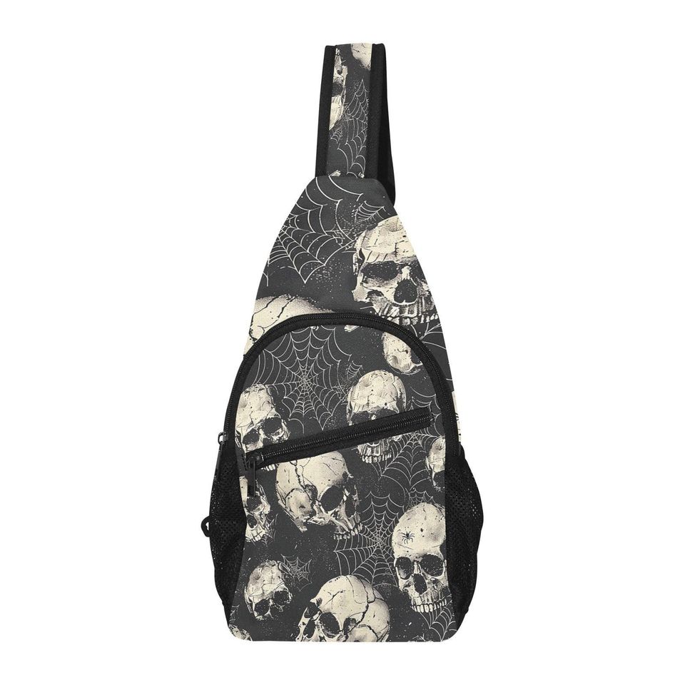Webs and Skulls Chest Bag