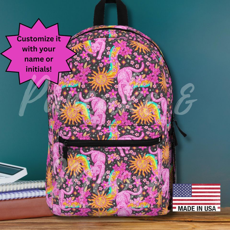 Pink Panther Sun Backpack - Sun & Moon Cosmic Jungle Aesthetic Bag