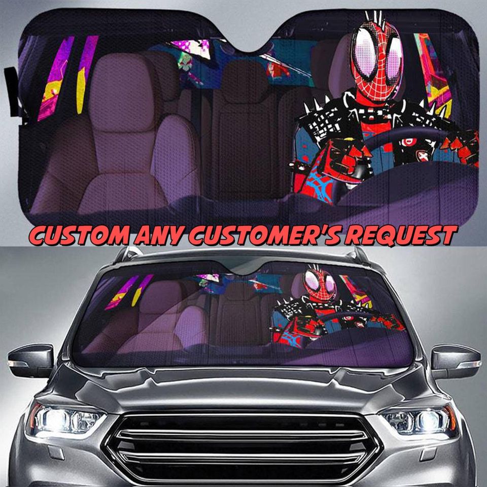 Spider Punk Superhero Car Sunshade, Spiderman