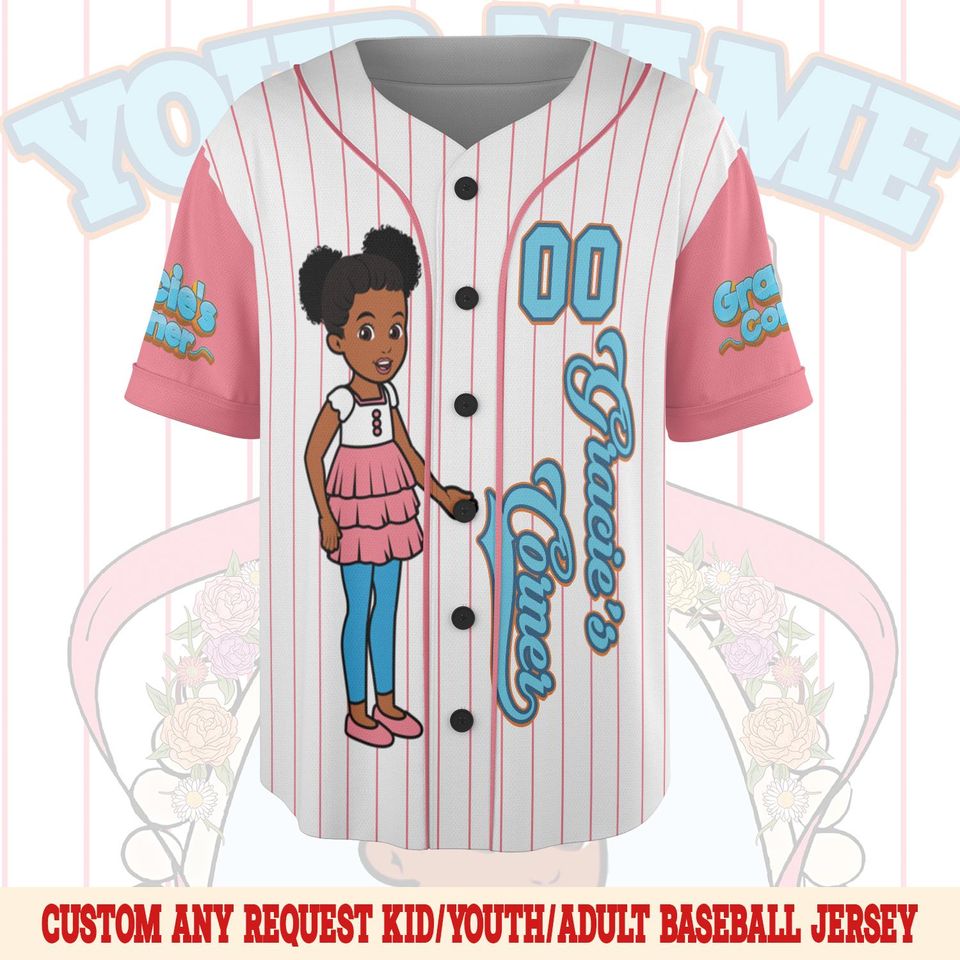 Custom Gracie's Corner Baseball Jersey, Gracie's Corner Baseball Jersey