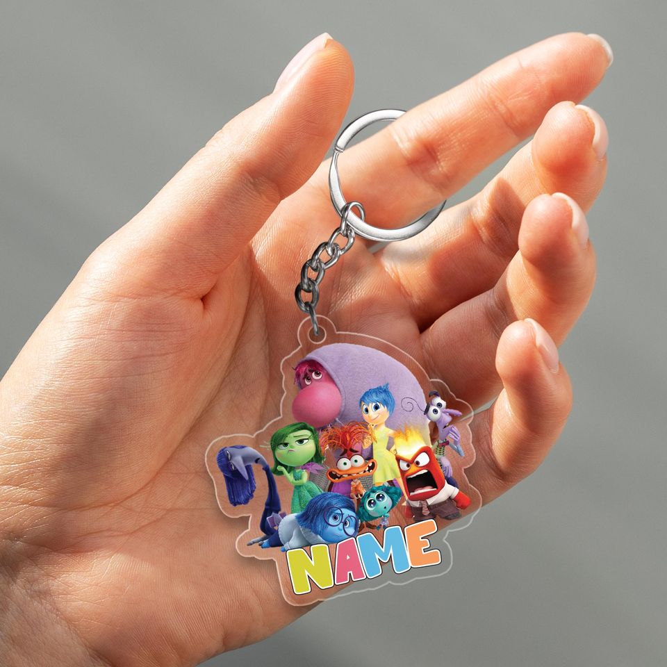 Disney Inside Out 2 keychain, Custom Name Inside Out keychain