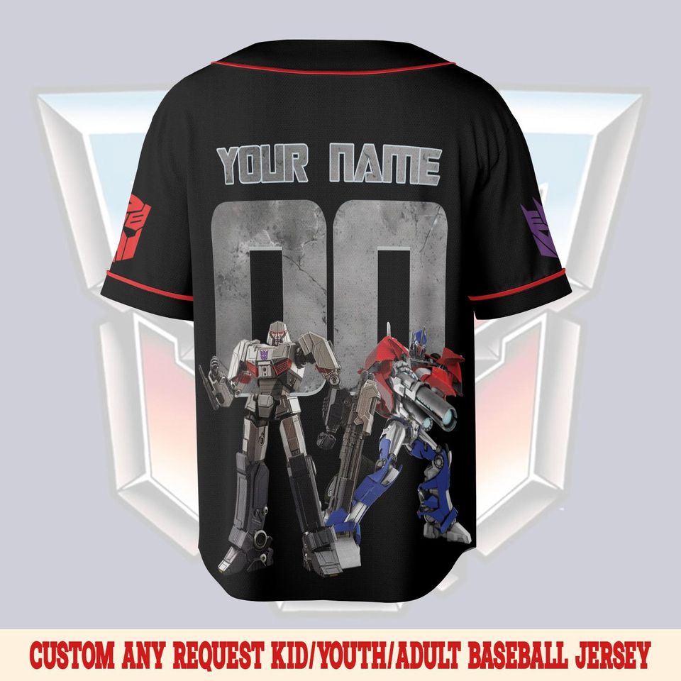 Custom Transformers Baseball Jersey Shirt, Transformers Birthday Party Jersey