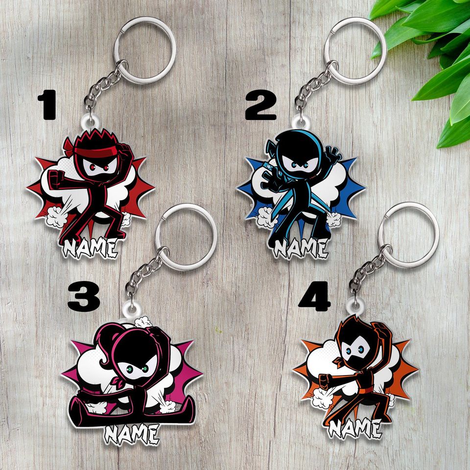 Custom Ninja Kidz keychain, Ninja Kidz Warrior keychain, Ninja Warrior, Custom Name