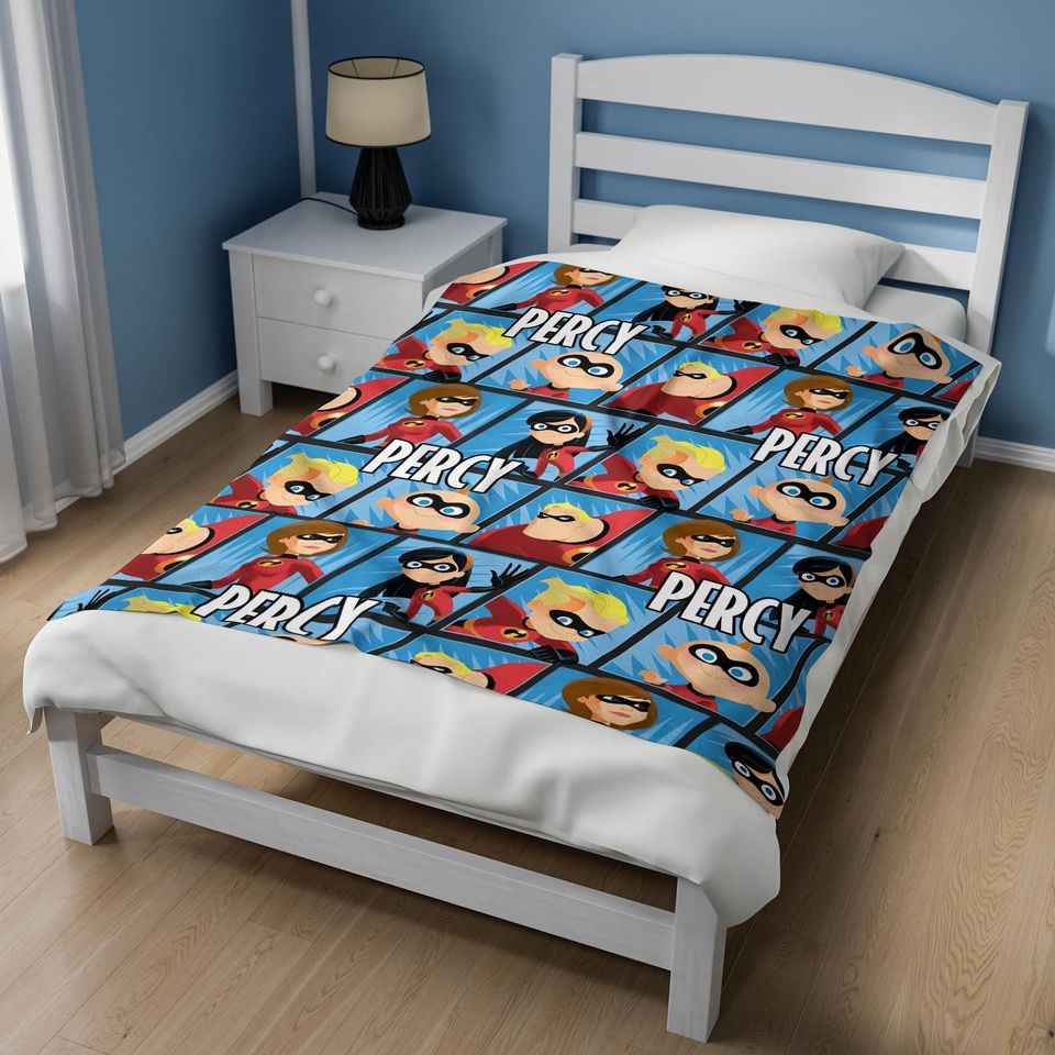 Incredibles 2 Blanket, Mr Incredible, Elastigirl Blanket, Horror Fleece Blanket
