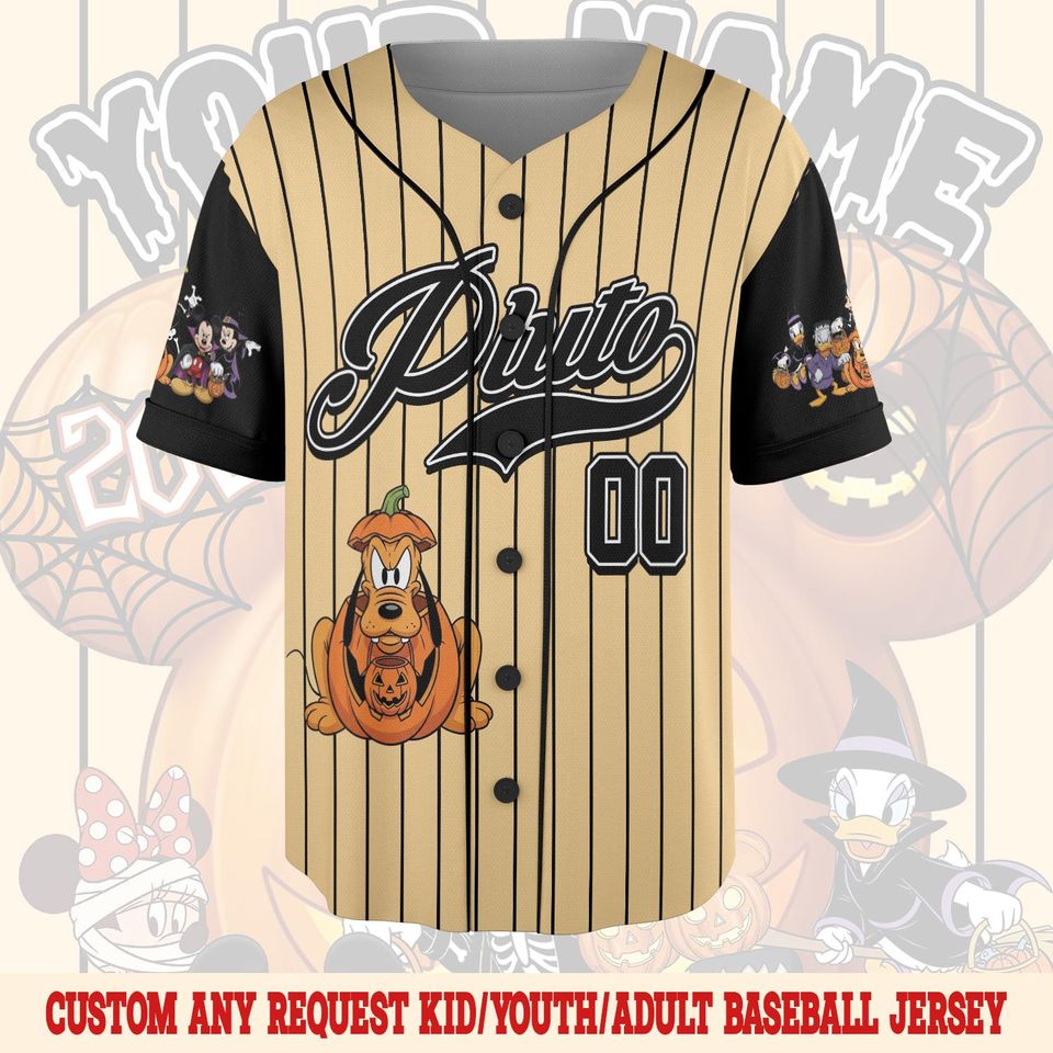 Personalized Disney Mickey & Friends Halloween Baseball Jersey