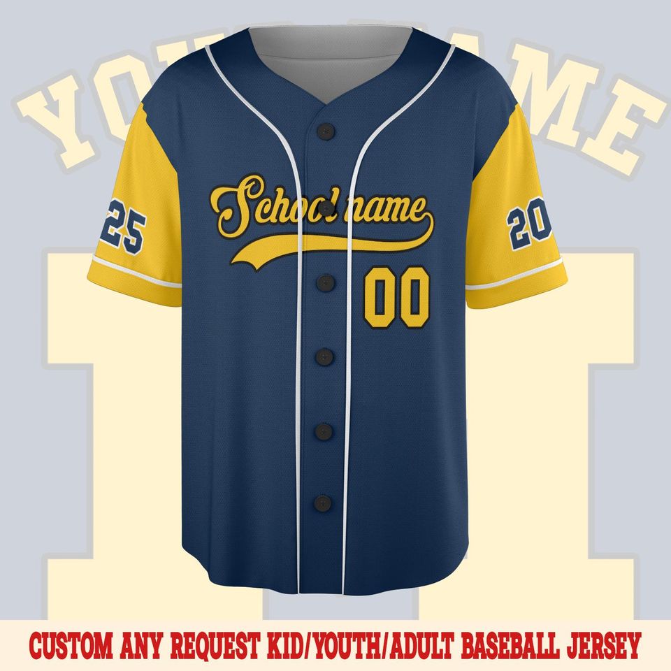 Custom Baseball Jersey Personalized School Team Jersey