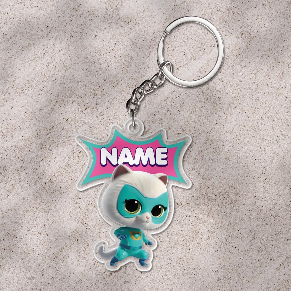 Personalized SuperKitties Cutout Keychain