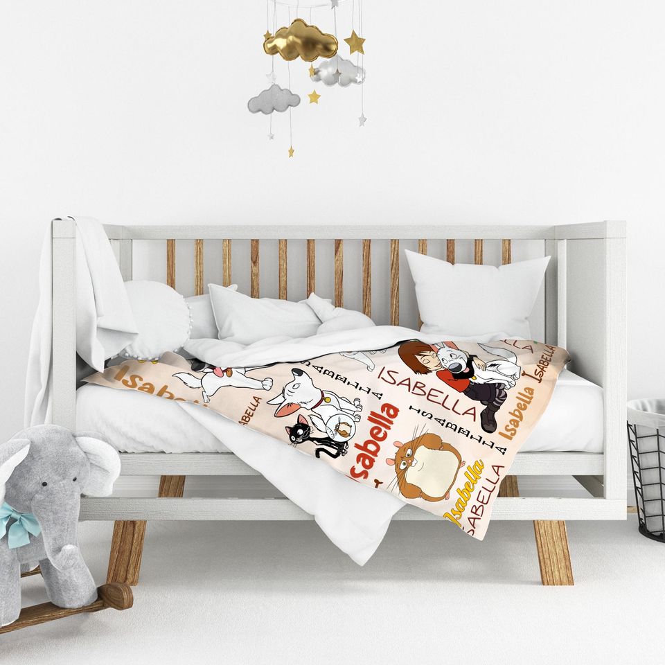 Personalized Watercolor Disney Bolt Blanket