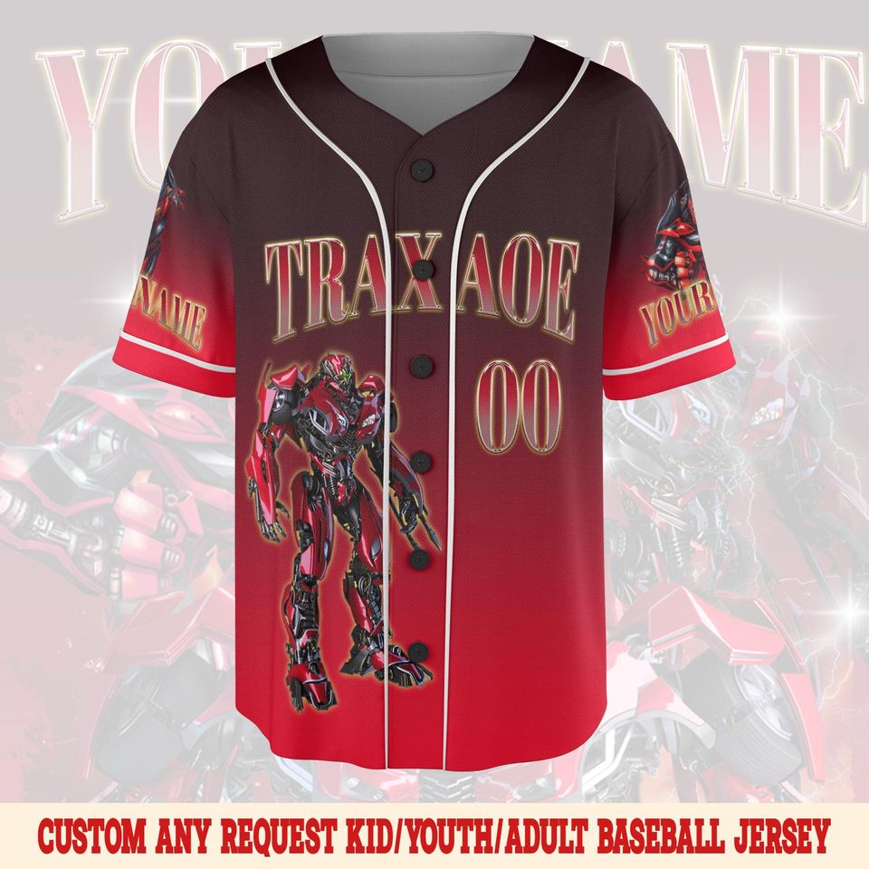 Transformers Trax AOE Baseball Jersey, Vintage Trax AOE Baseball Jersey