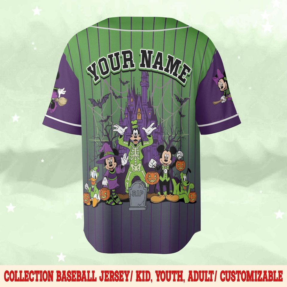 Personalized Disney Mickey And Friends Oogie Boogie Halloween Baseball Jersey