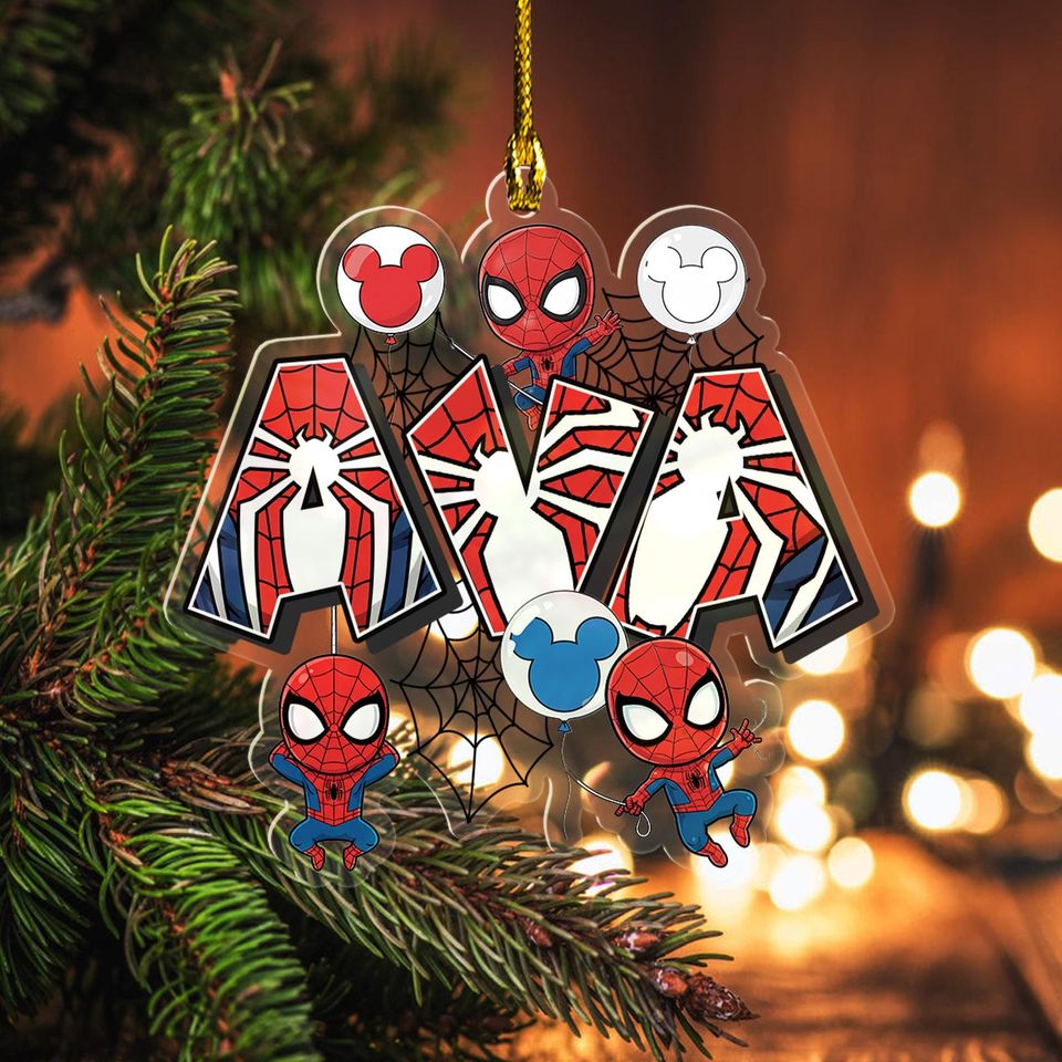 Custom Name Spidey And His Amazing Friends Acrylic Ornament, Spiderman And His Friends