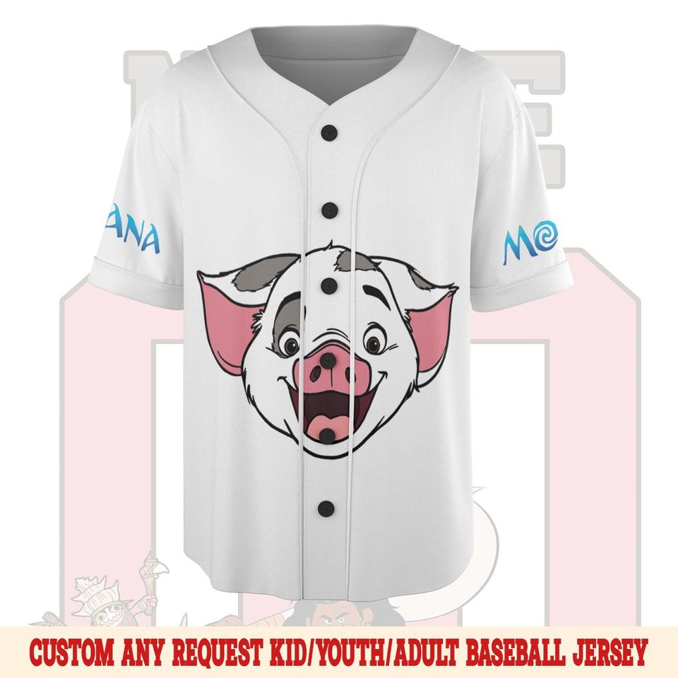 Personalized Pua And Hei Hei Kakamora Baseball Jersey