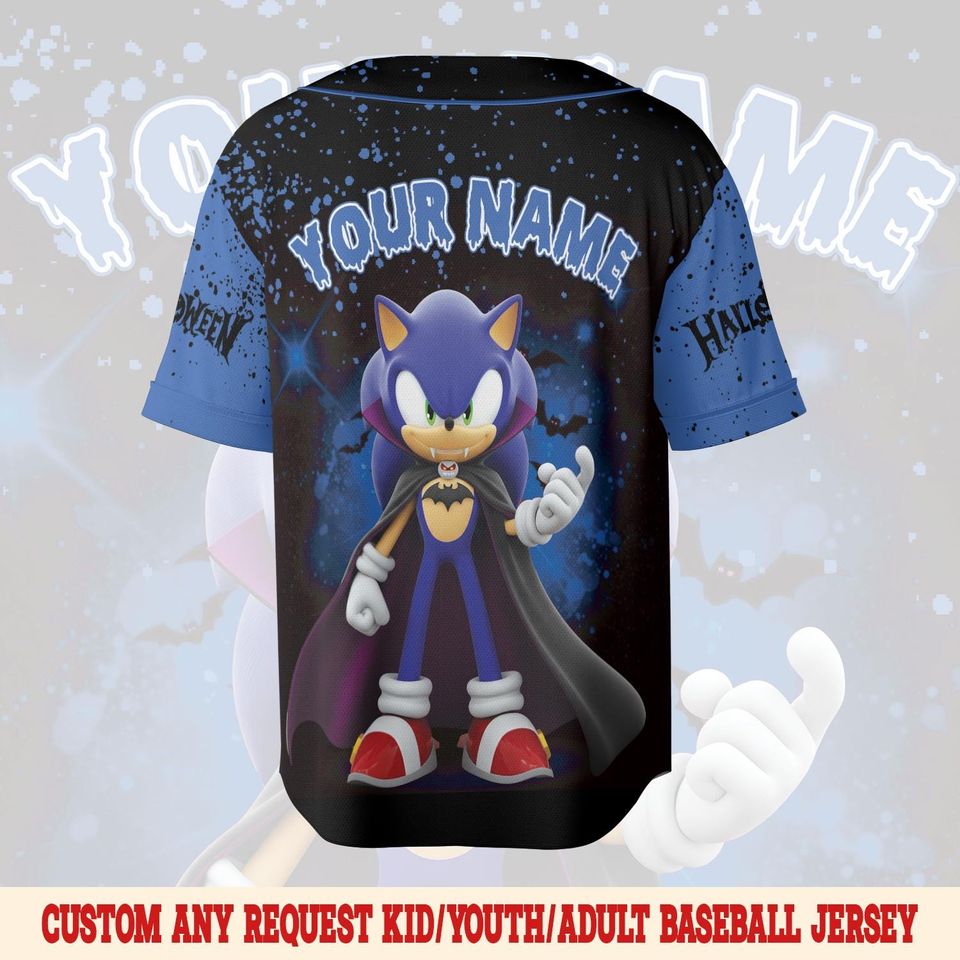 Personalized Sonic Halloween Baseball Jersey