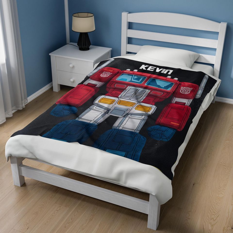 Custom Transformer Blanket/Personalized BumbleBee Blankets/Boy Bed Room Blanket