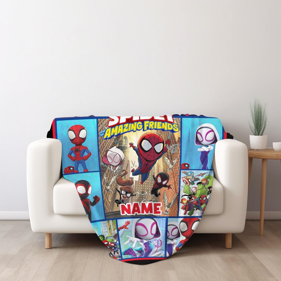 Personalized Spidey and His Amazing Friends Blanket Amazing Friends Fleece Blanket Spiderman Birthday Blanket Spiderman Blanket
