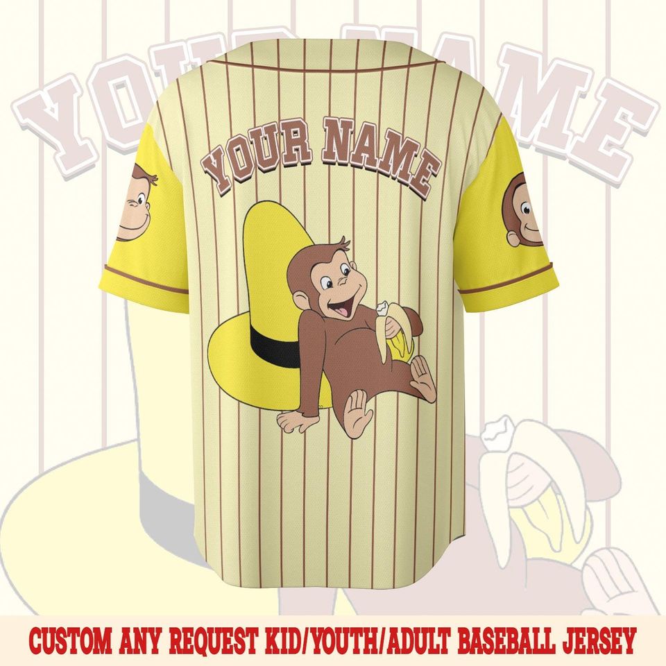 Curious George Birthday Baseball Jersey/Curious George Baseball Shirt