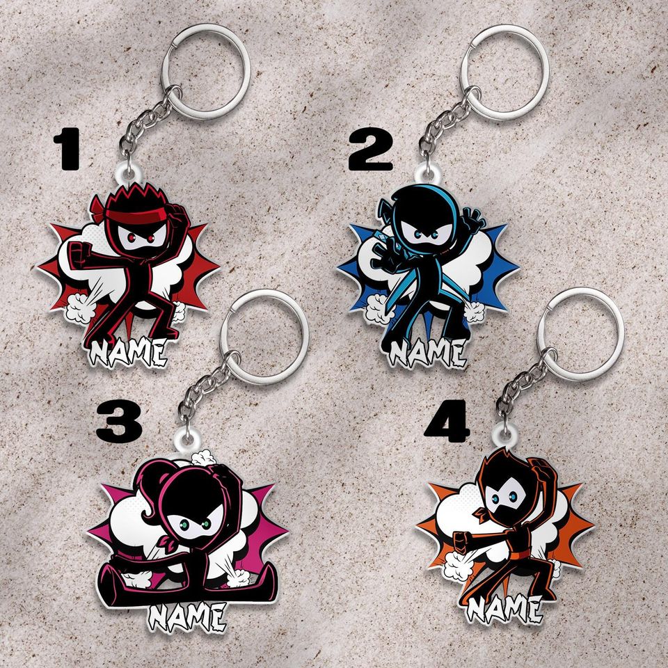Custom Ninja Kidz keychain, Ninja Kidz Warrior keychain, Ninja Warrior, Custom Name