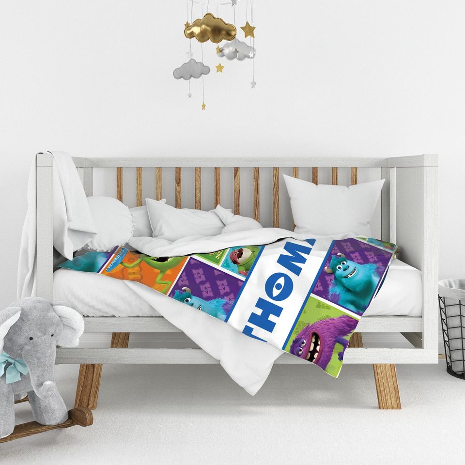 Personalized Monsters Inc Baby Name Blanket