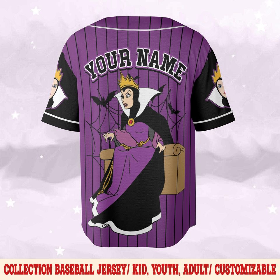 Personalized Disney Snow White Evil Queen Baseball Jersey Custom Evil Queen Jersey