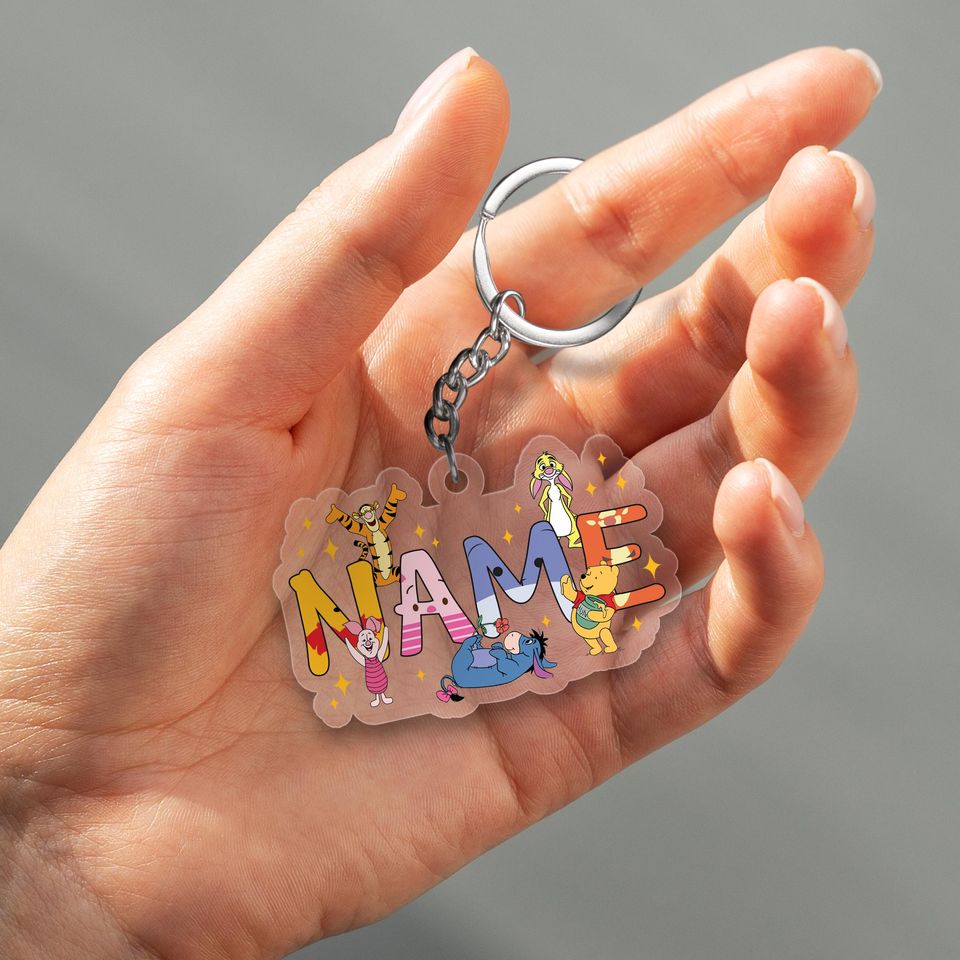 Personalized Winnie The Pooh Disney Christmas Keychain