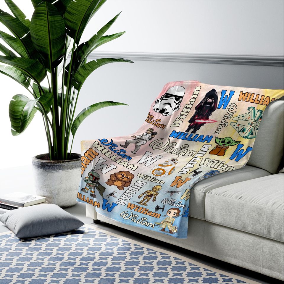 Personalized Name Star Wars Blanket/Star Wars Characters Blanket