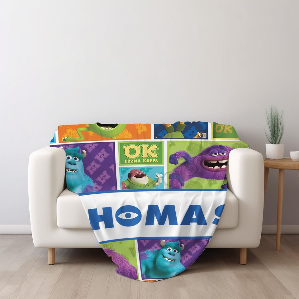 Personalized Monsters Inc Baby Name Blanket