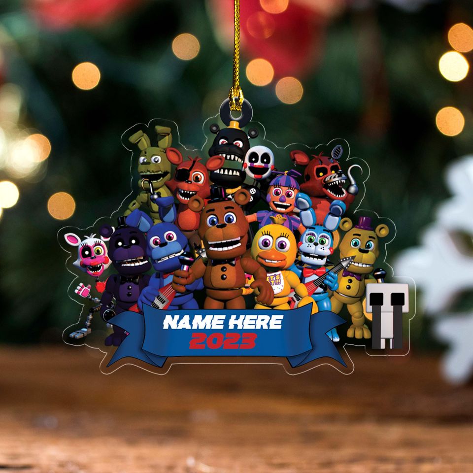 Custom Name Five Nights at Freddy's Christmas Acrylic Ornament