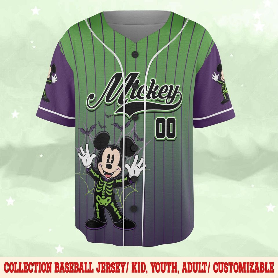 Personalized Disney Mickey And Friends Oogie Boogie Halloween Baseball Jersey