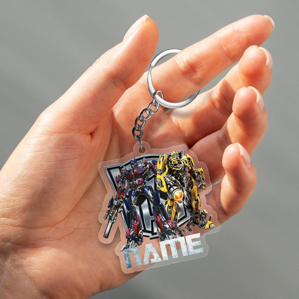 Personalized Transformer Christmas keychain, Prime inspired keychain, Name keychain