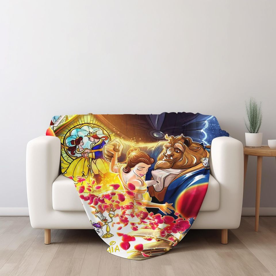 Customized Beauty And The Beast Blanket