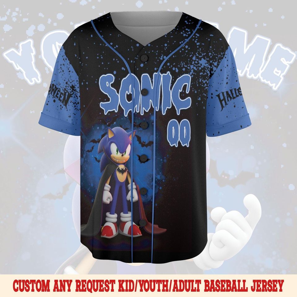 Personalized Sonic Halloween Baseball Jersey