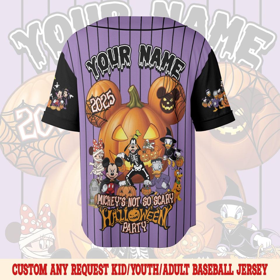Personalized Disney Mickey & Friends Halloween Baseball Jersey
