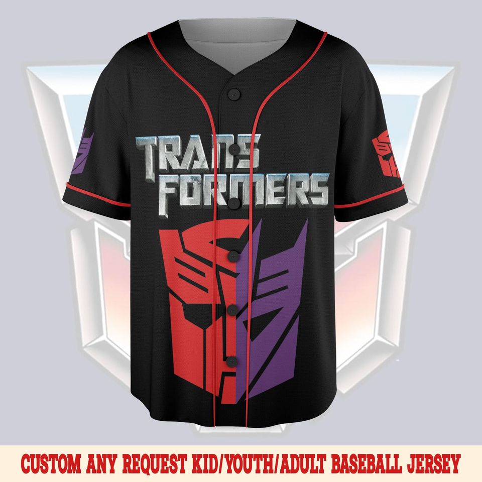 Custom Transformers Baseball Jersey Shirt, Transformers Birthday Party Jersey