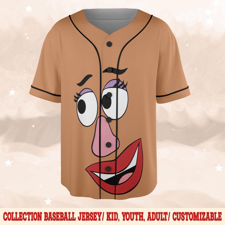 Toy Characters Head Face Couple 3D Baseball Jersey, Potato Head Matching Jersey