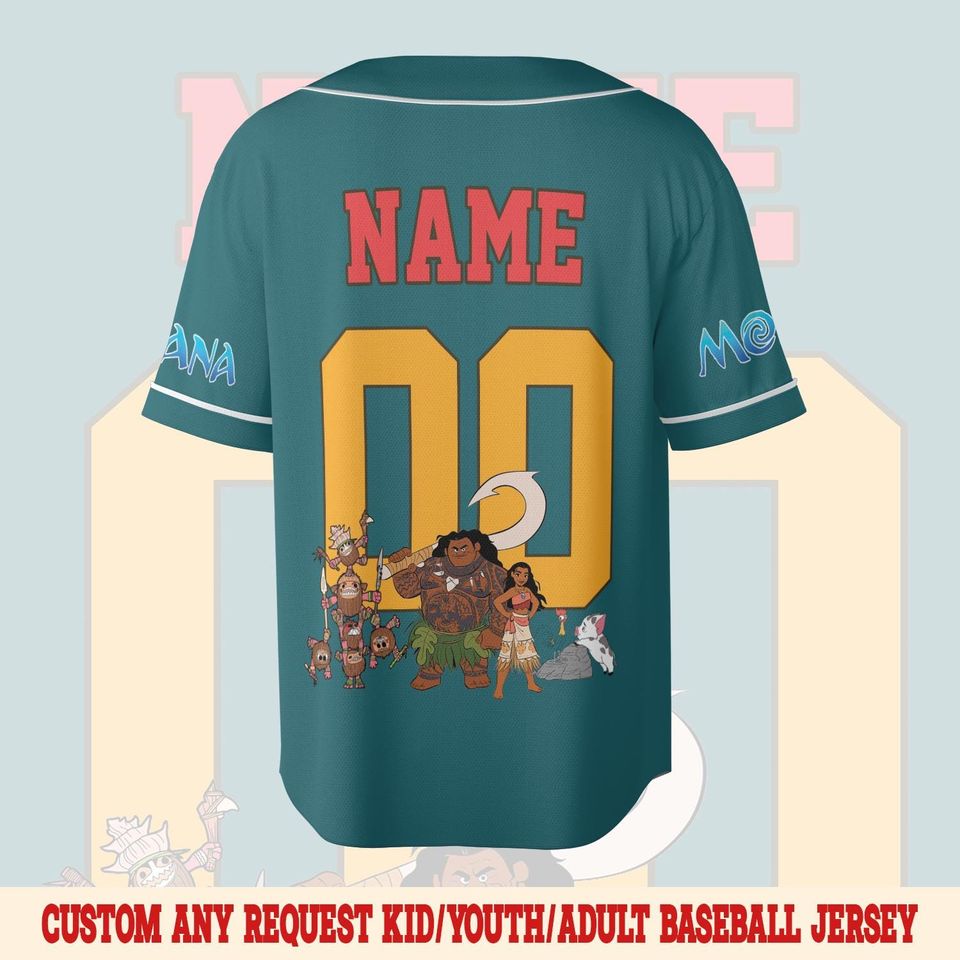 Personalized Pua And Hei Hei Kakamora Baseball Jersey