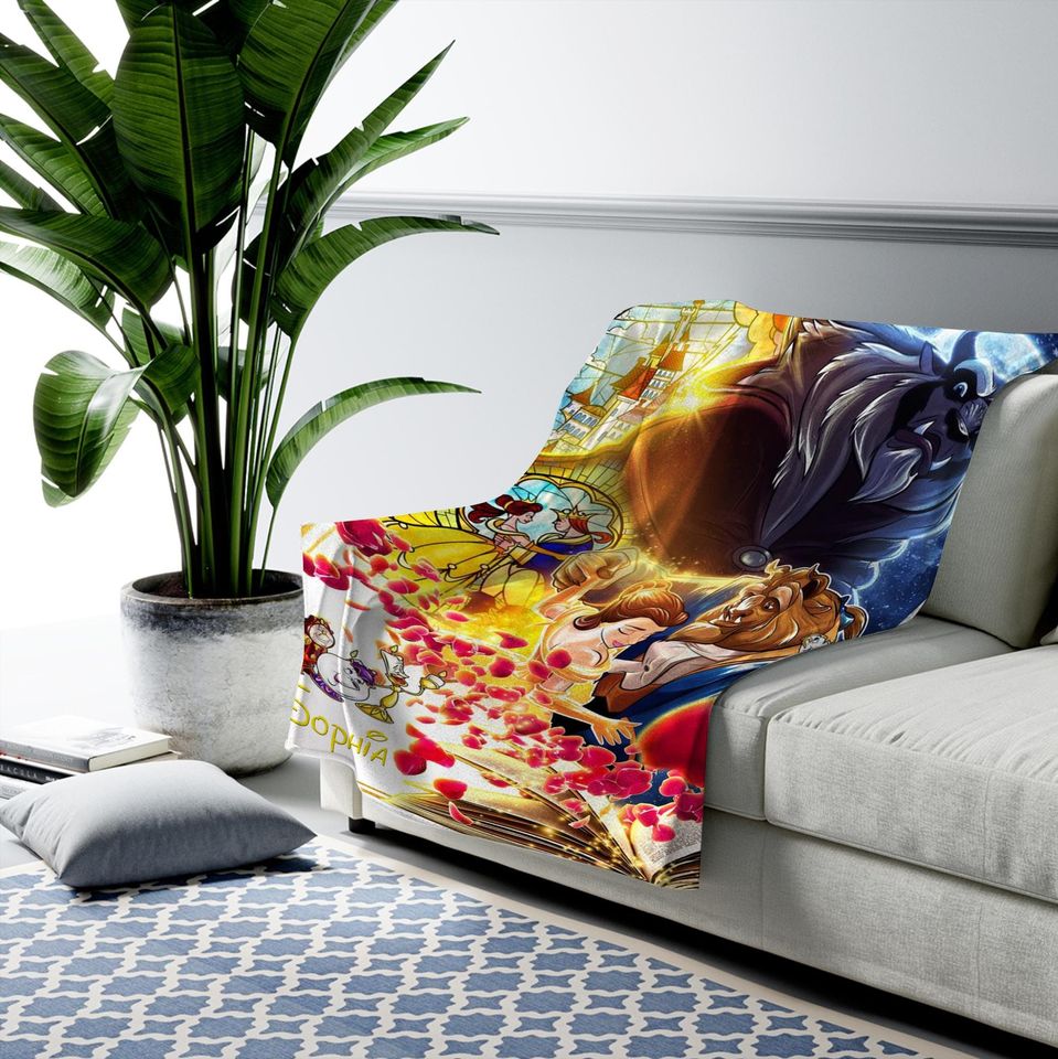 Customized Beauty And The Beast Blanket