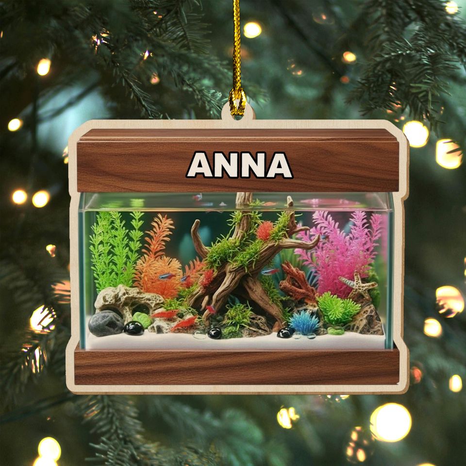 Personalized Aquarium Christmas Ornament, Fish Christmas Acrylic Ornament